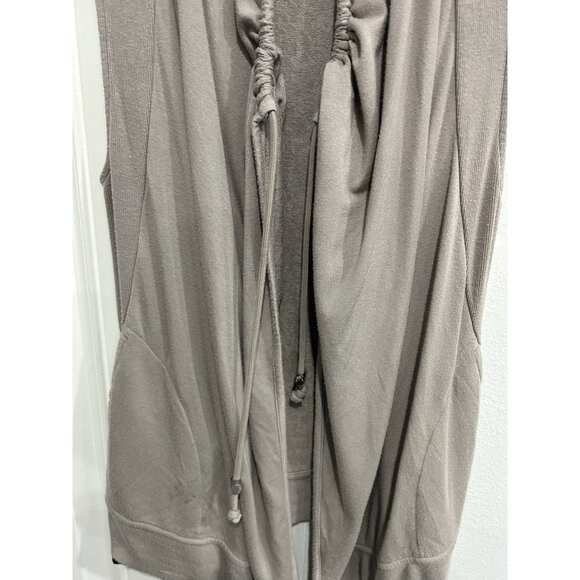 Athleta Taupe Sleeveless Drape Front Vest Adjustable Drawstring Womens Sz XS - Picture 5 of 10